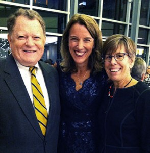 Mary Surridge, Vice President for Development and Alumni Relations at North Park, stands with TW&B's Clyde Watkins and Nora Kyger